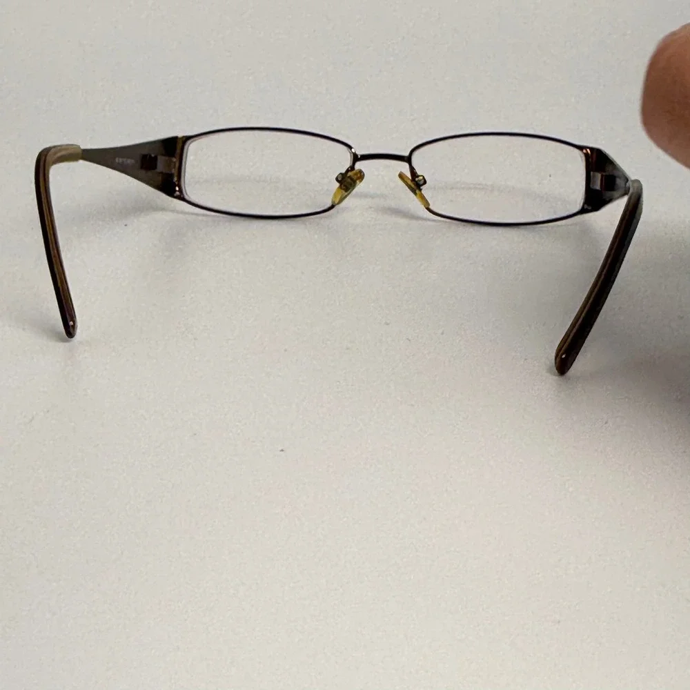 Seventeen SV5936 Brown Floral Etched Rectangular Eyeglass Frames 50-16-135